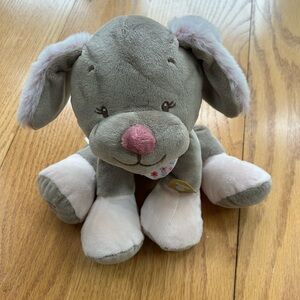 NATTOU Plush LALI DOG Pink Brown Flower Scarf Puppy Toy Lovey EUC